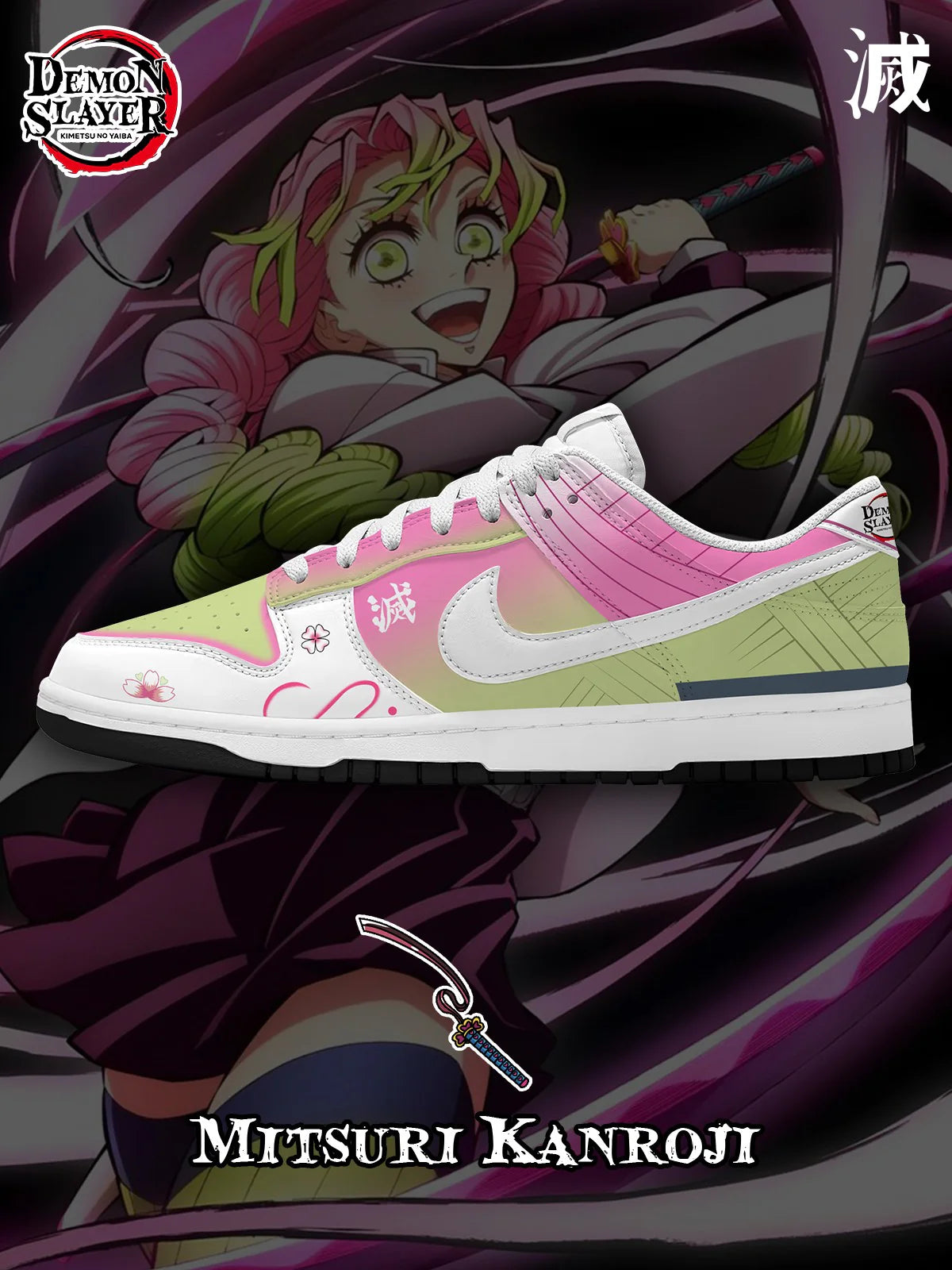 Mitsuri Kanroji Design Shoes J1 Low Top