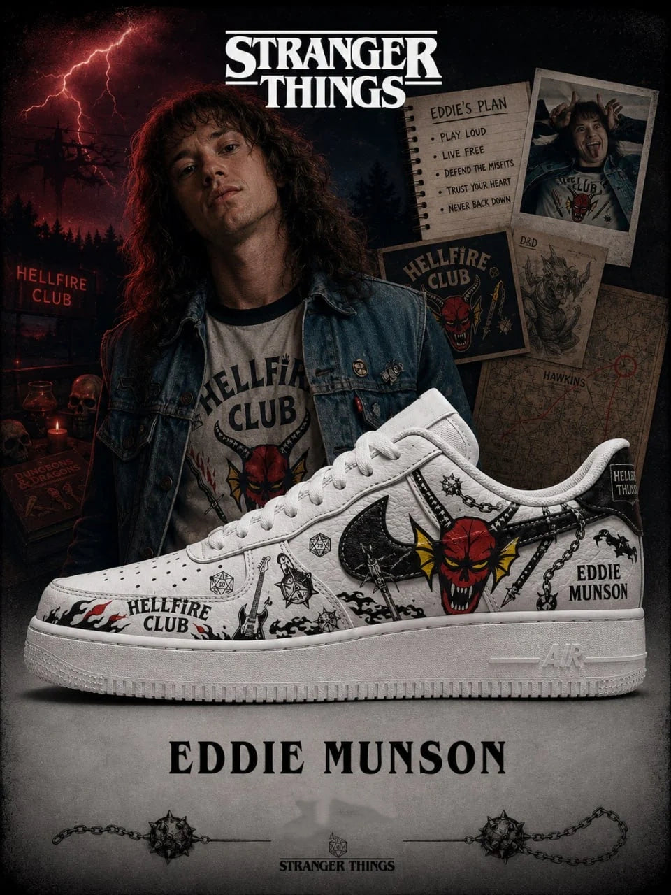 Eddie Munson Design Shoes F1