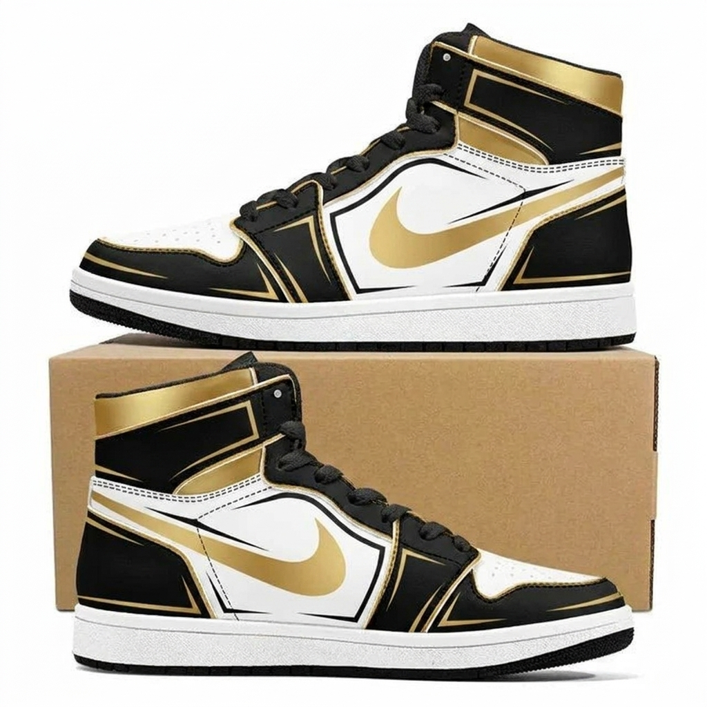 Rimlight Gold Arc Design Shoes J1