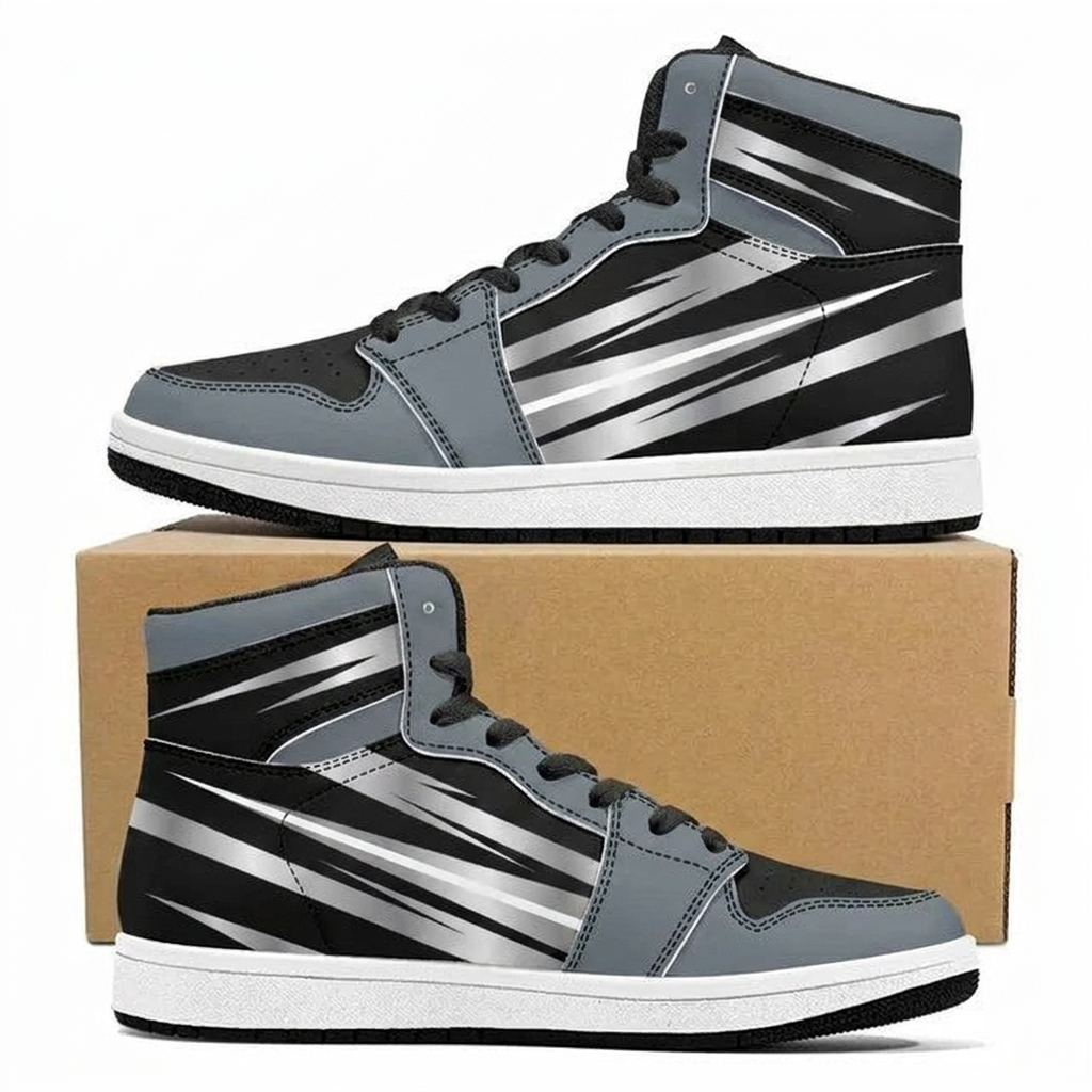 Silver Black Breakaway Design Shoes J1