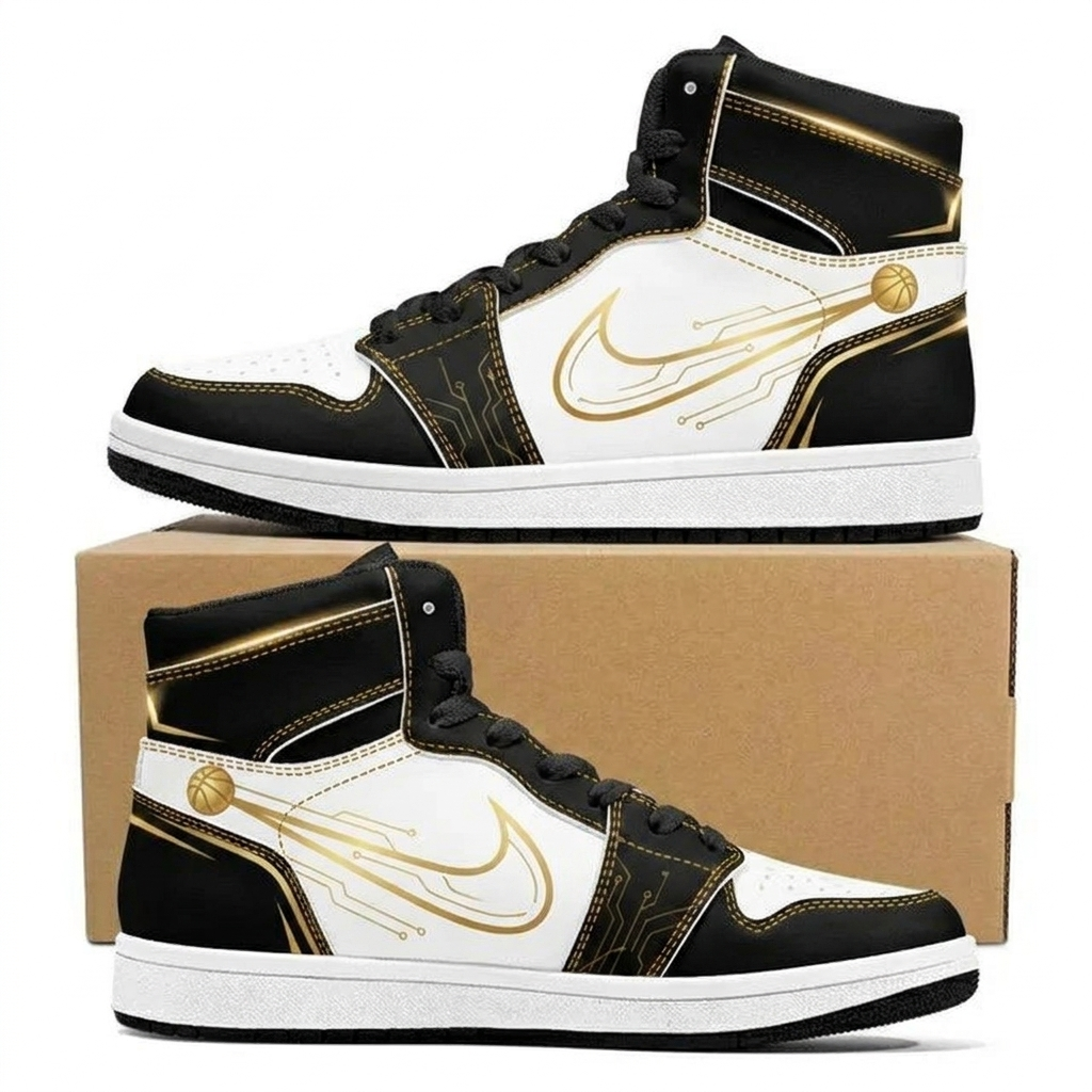 Rimlight Gold Arc Design Shoes J1