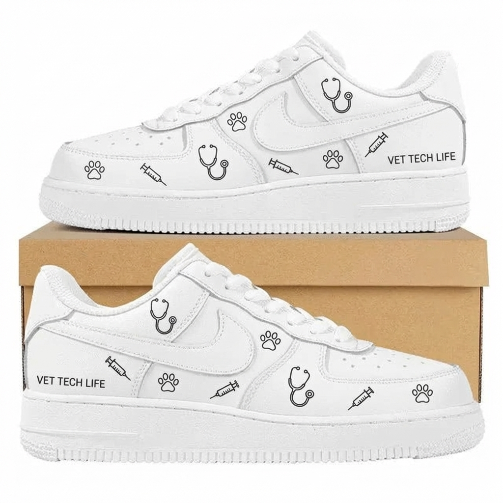Vet Tech Life Minimalist Icons F1 Design Shoes