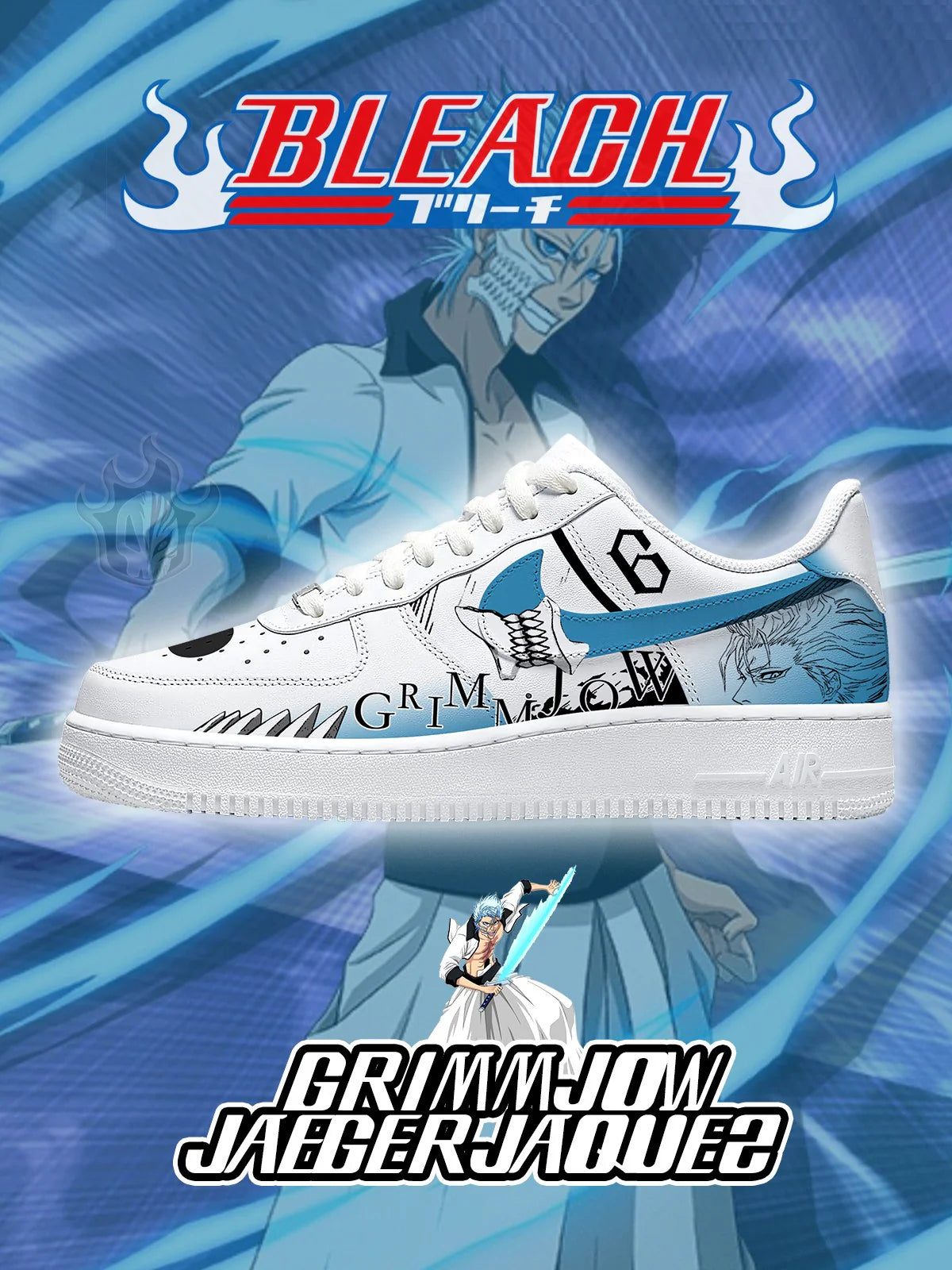 Grimmjow Jaegerjaquez  limited edition Design Shoes F1