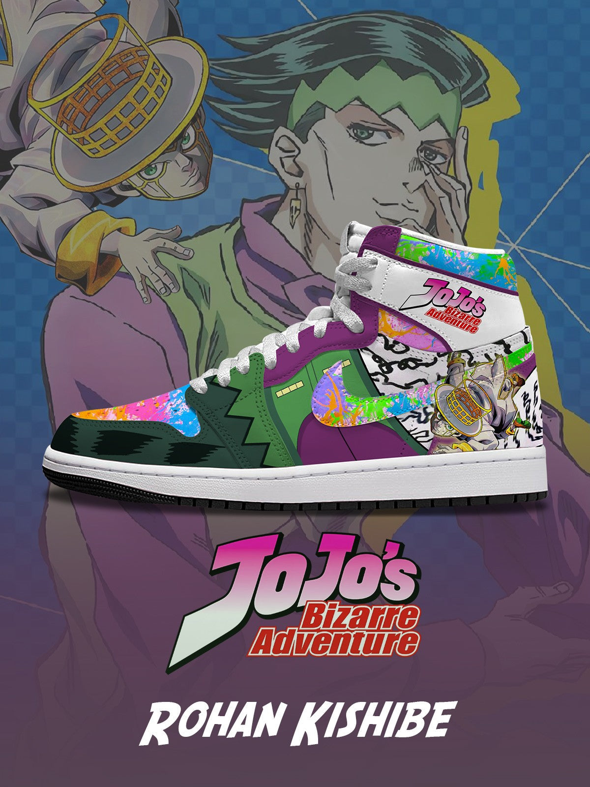 Rohan Kishibe V.2 Custom High-Top Sneakers Design Shoes J1