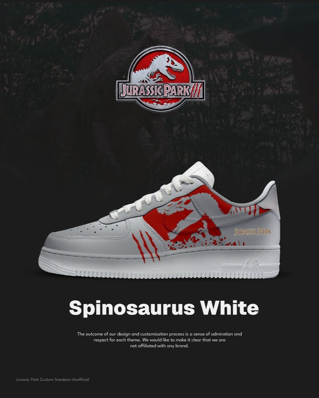 Spinosaurus White Design Shoes F1