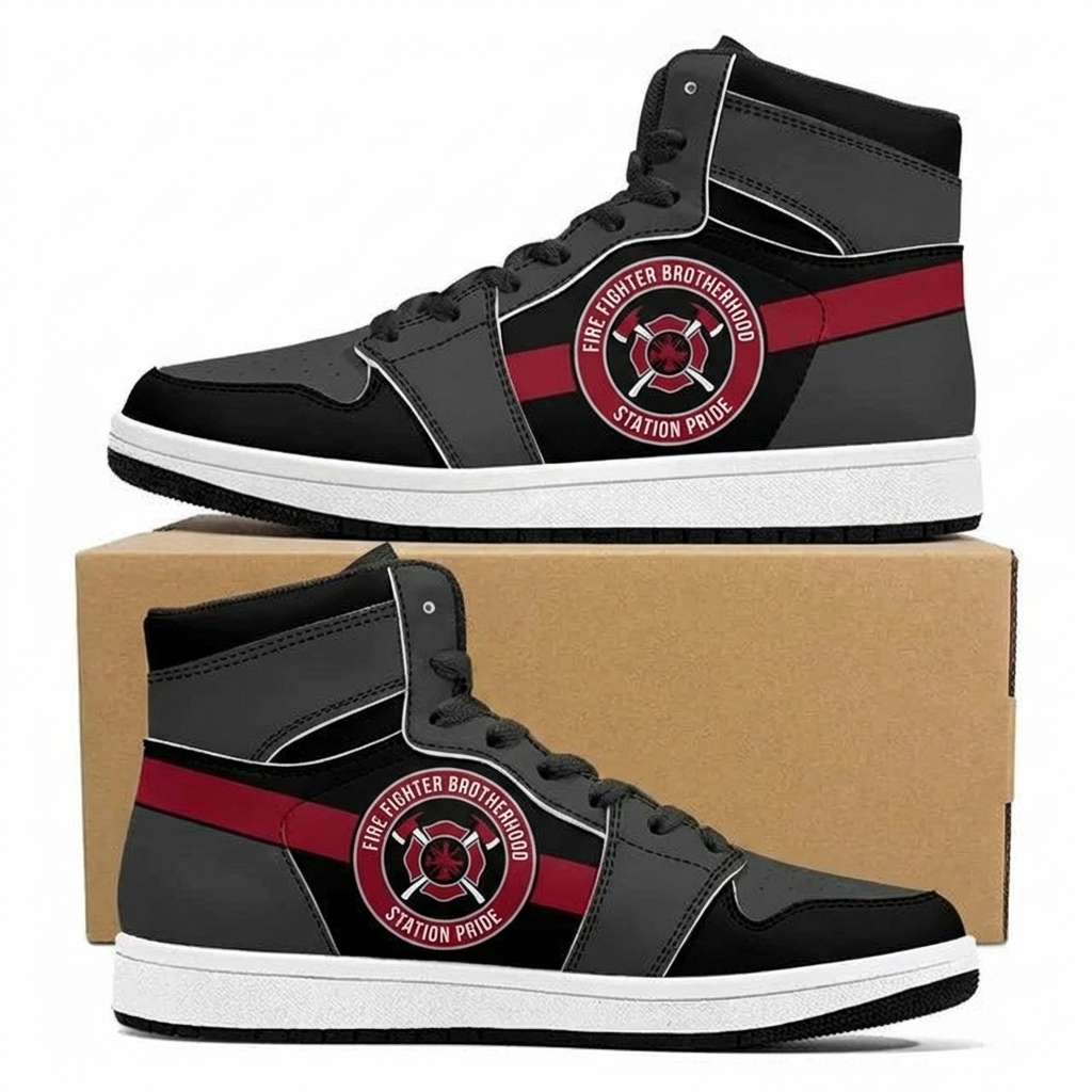 Firefighter Brotherhood thin red line station pride J1 shoe design